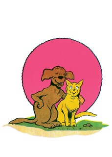 Dog and Cat Friends - Friendship Greeting Card