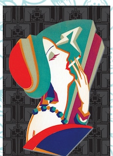 Smoking Flapper - Deluxe die cut notecards