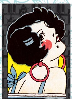 Flapper with a Beauty Mark - Deluxe die cut notecards