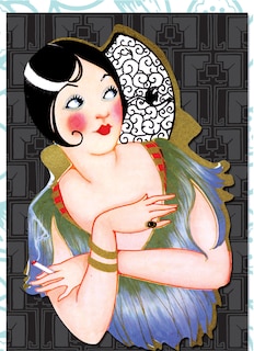 Lady with a Feather Cape - Deluxe die cut notecards