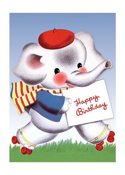 Couverture_Roller Skating Elephant - Birthday Greeting Card