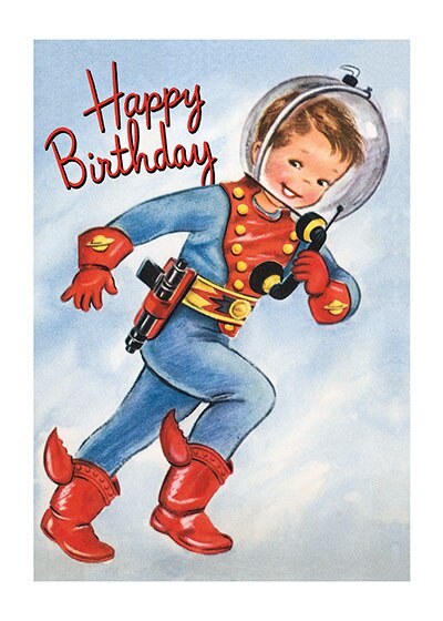 Front cover_Boy Astronaut Greeting Card - Birthday Greeting Card
