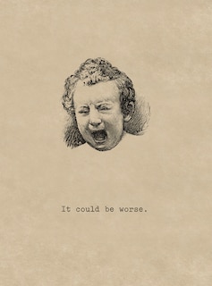 Crying Baby. 6 cards, individually bagged with envelopes