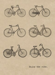 Six Bicycles. 6 cards, individually bagged with envelopes