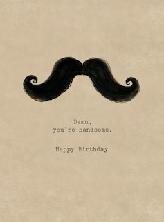 Handlebar Mustache. 6 cards, individually bagged with envelopes