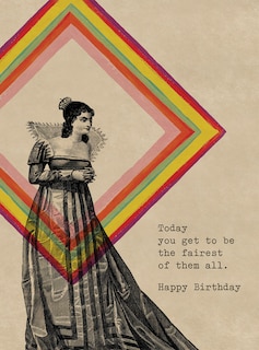 Lady with a Rainbow Square. 6 cards, individually bagged with envelopes