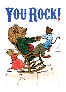 Lion in Rocking Chair With His Children. 6 cards, individually bagged with envelopes