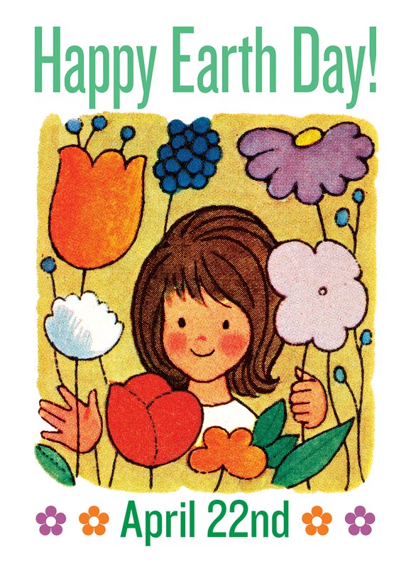 Smiling Girl with Flowers. 6 cards, individually bagged with envelopes