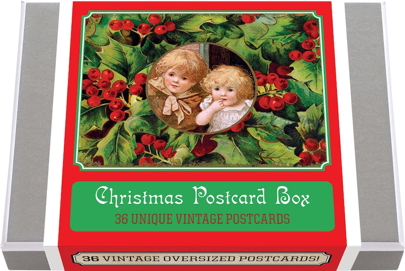 Christmas Postcard Box - 36 Unique Vintage Postcards