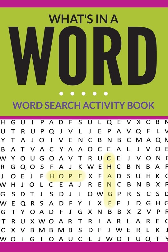 Front cover_What's In A Word - word search activity book