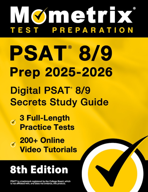 Couverture_PSAT 8/9 Prep 2025-2026 - 3 Full-Length Practice Tests, 200+ Online Video Tutorials, Digital PSAT 8/9 Secrets Study Guide