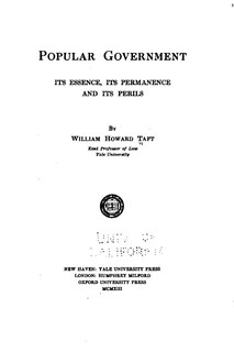 Couverture_Popular government; its essence, its permanence and its perils