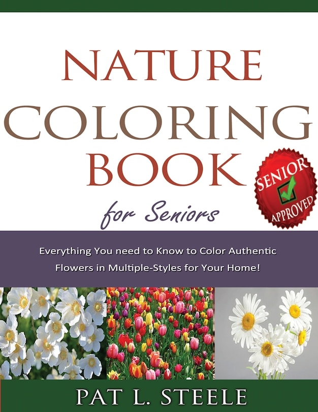 Front cover_Nature Coloring Book For Seniors