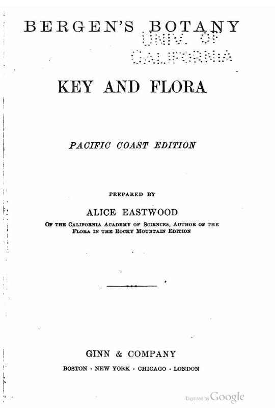 Front cover_Bergen's Botany, Key and Flora