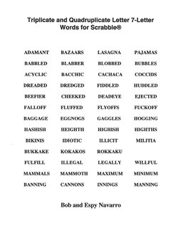 Triplicate and Quadruplicate Letter 7-Letter Words for Scrabble