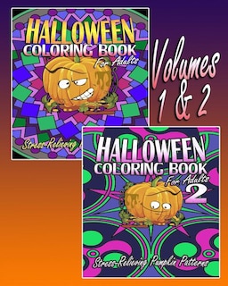 Front cover_Halloween Coloring Book For Adults (Volumes 1 & 2)