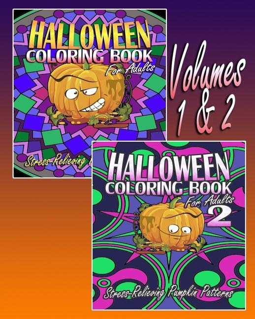 Front cover_Halloween Coloring Book For Adults (Volumes 1 & 2)