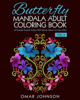 Front cover_Butterfly Mandala Adult Coloring Book Vol 3