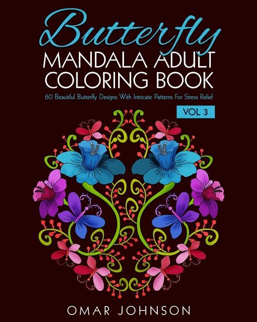 Front cover_Butterfly Mandala Adult Coloring Book Vol 3