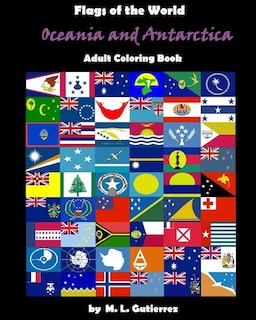 Front cover_Flags of the World Series (Oceania and Antartica), adult coloring book