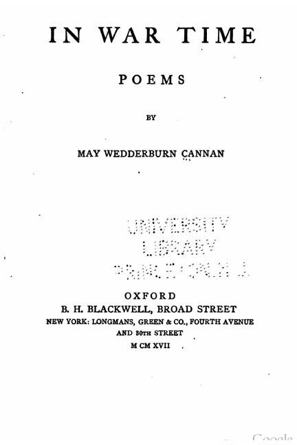 Front cover_In war time, poems