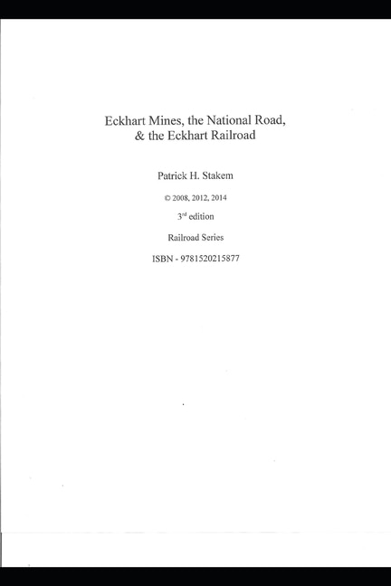 Eckhart Mines, The National Road, & the Eckhart Railroad