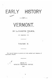 Front cover_Early history of Vermont - Volume II