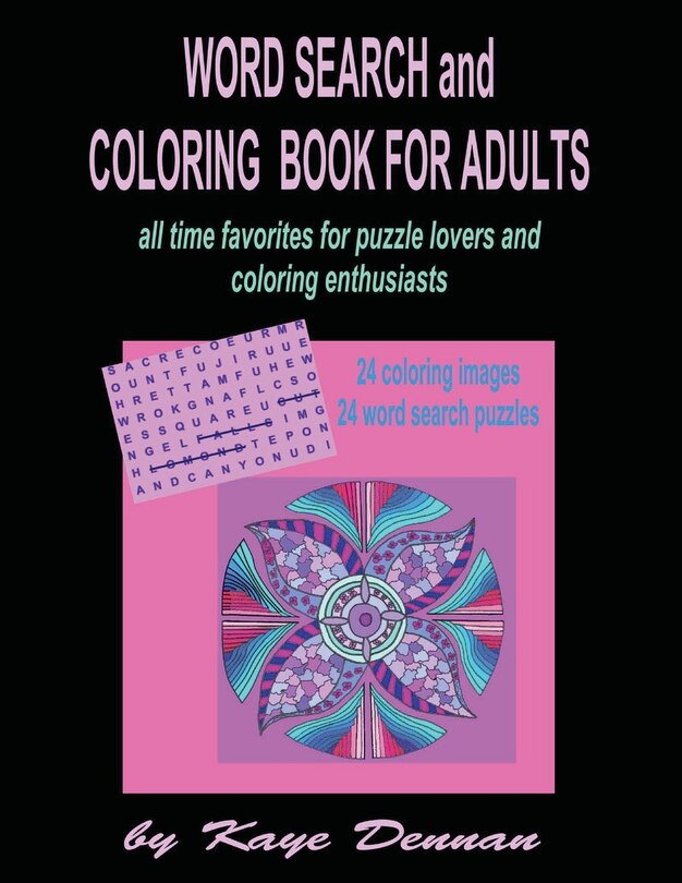 Front cover_Word Search And Coloring Book For Adults