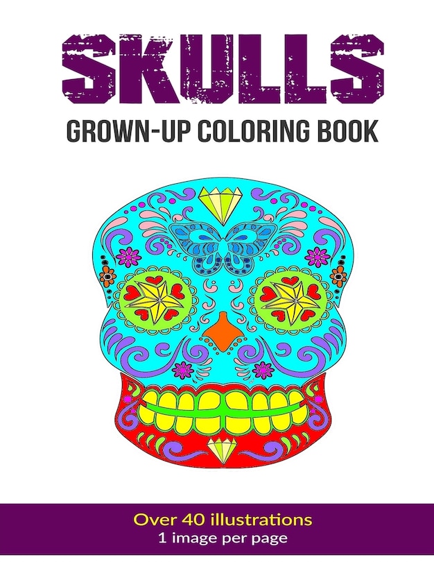 Front cover_Skulls Grown-Up Coloring Book