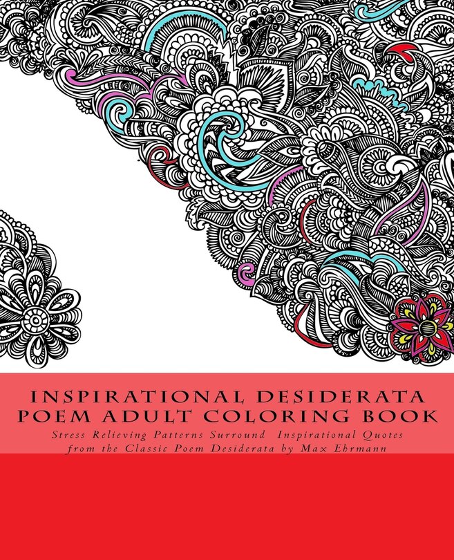 Front cover_Inspirational Desiderata Poem Adult Coloring Book