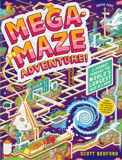 Front cover_Mega-maze Adventure! (maze Activity Book For Kids Ages 7+)