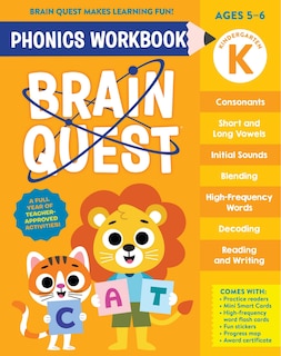 Front cover_Brain Quest Phonics Workbook: Kindergarten
