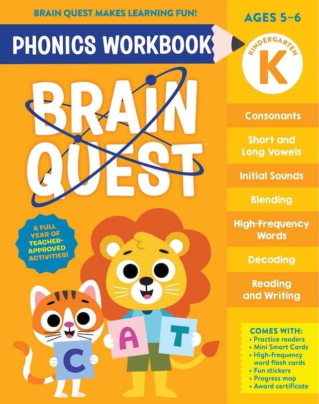 Front cover_Brain Quest Phonics Workbook: Kindergarten