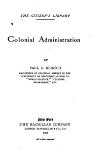 Front cover_Colonial administration