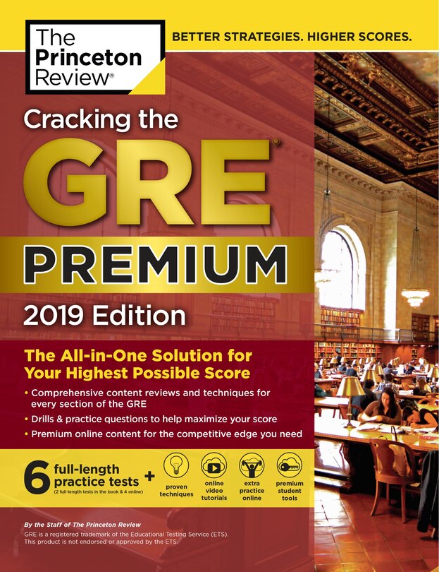 Front cover_Cracking the GRE Premium Edition with 6 Practice Tests, 2019