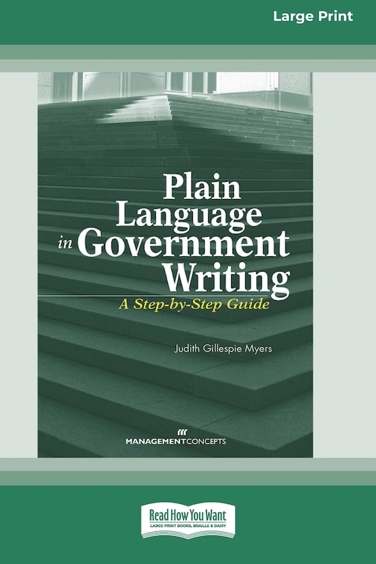 Front cover_Plain Language in Government Writing