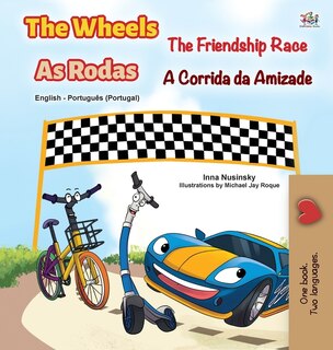 Front cover_The Wheels -The Friendship Race (English Portuguese Bilingual Children's Book - Portugal)