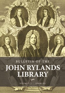 Couverture_Bulletin of the John Rylands Library 97/1