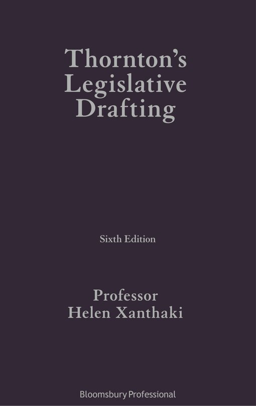 Front cover_Thornton's Legislative Drafting