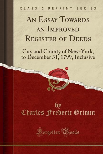 Couverture_An Essay Towards an Improved Register of Deeds