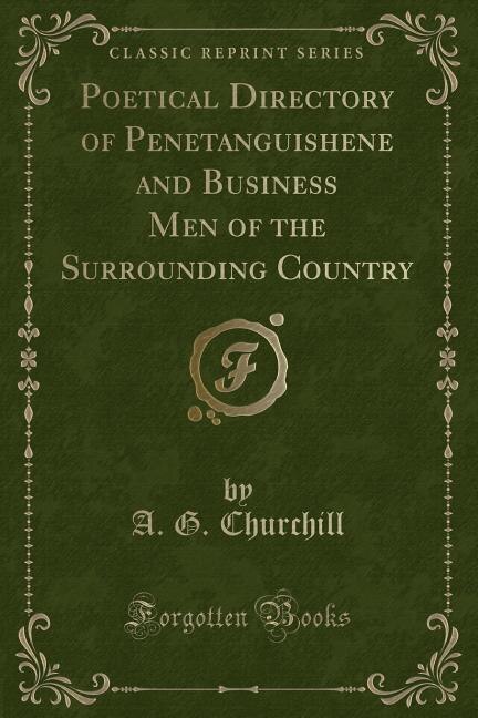 Front cover_Poetical Directory of Penetanguishene and Business Men of the Surrounding Country (Classic Reprint)