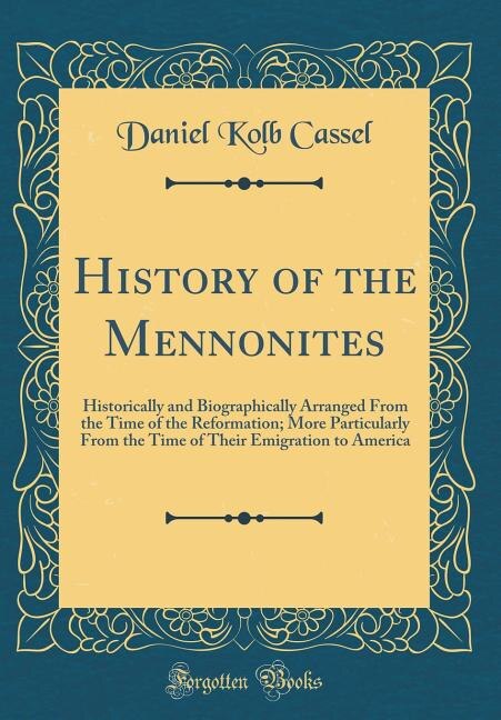 Front cover_History of the Mennonites
