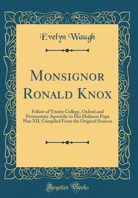 Couverture_Monsignor Ronald Knox