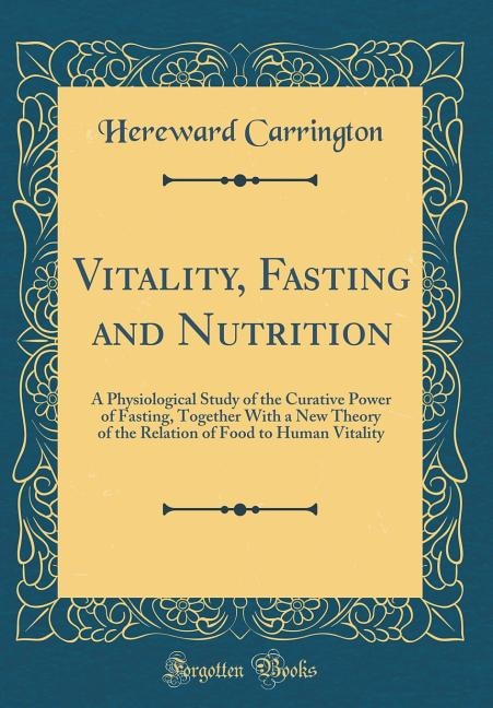 Front cover_Vitality, Fasting and Nutrition