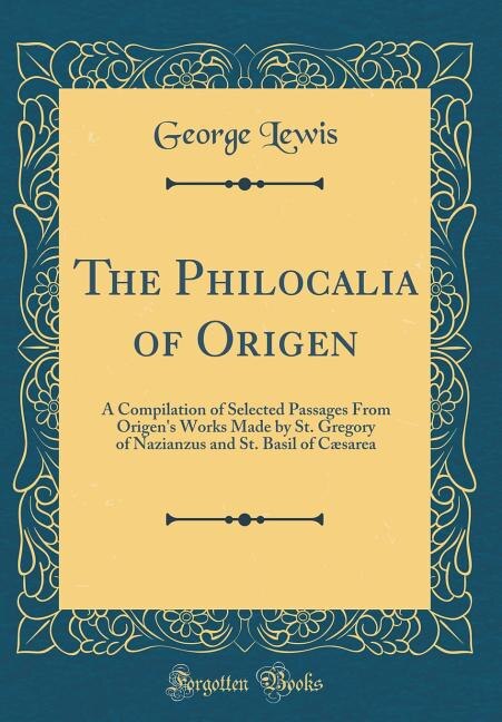 Front cover_The Philocalia of Origen