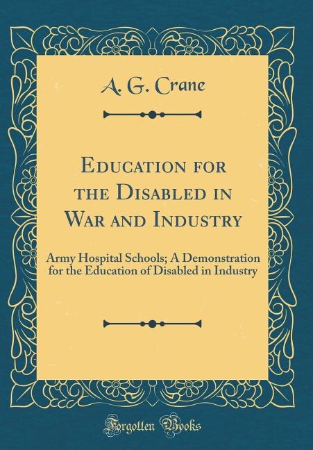 Couverture_Education for the Disabled in War and Industry