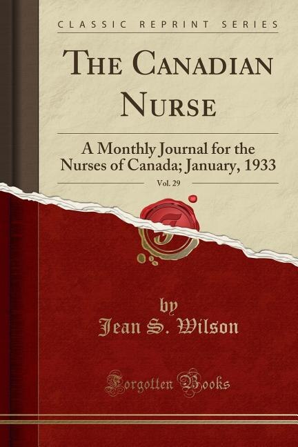 Front cover_The Canadian Nurse, Vol. 29