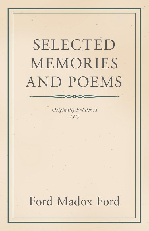 Front cover_Selected Memories and Poems