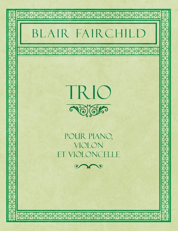Front cover_Trio - Pour Piano, Violon et Violoncelle