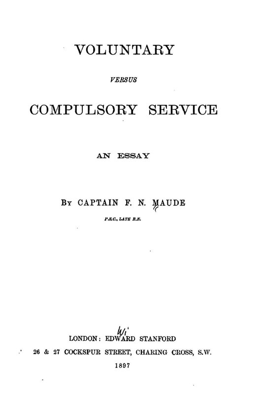 Couverture_Voluntary Versus Compulsory Service, An Essay